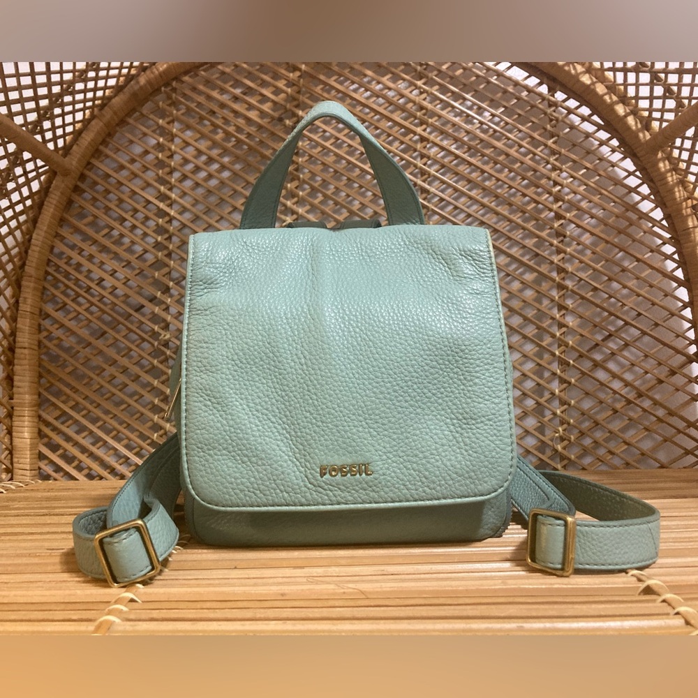 Fossil Mint Green Blue Backpack